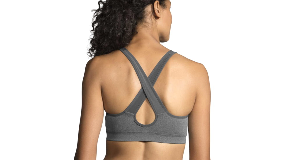 Brooks Moving Comfort UpRise Crossback Bra - Womens, Heather Asphalt, M, 300614020.03