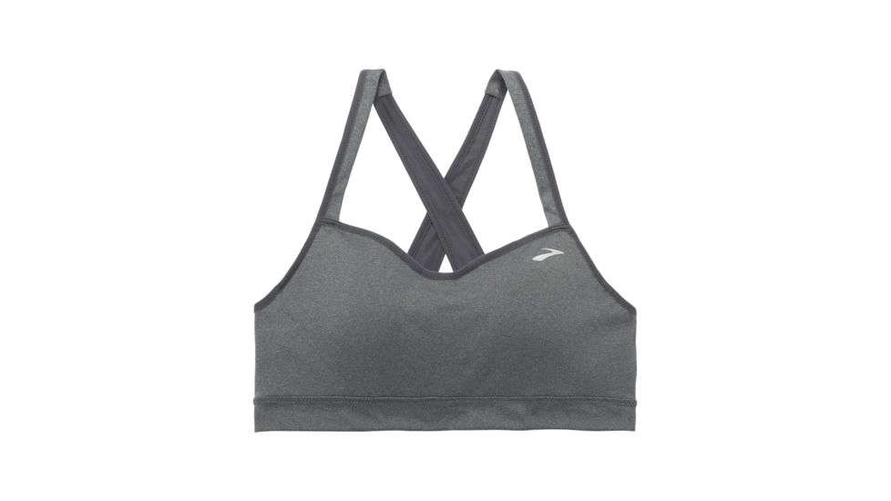 Brooks Moving Comfort UpRise Crossback Bra - Womens, Heather Asphalt, M, 300614020.03