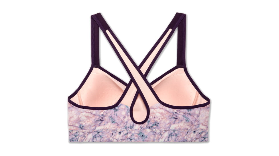 Brooks Moving Comfort UpRise Crossback Bra - Womens, Quartz Marble/Berry, M, 300614616.03