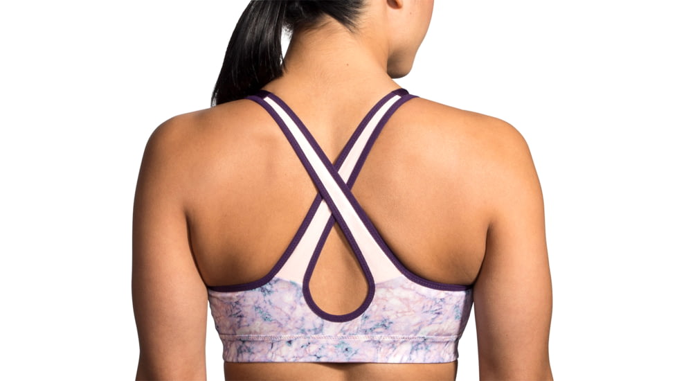 Brooks Moving Comfort UpRise Crossback Bra - Womens, Quartz Marble/Berry, M, 300614616.03