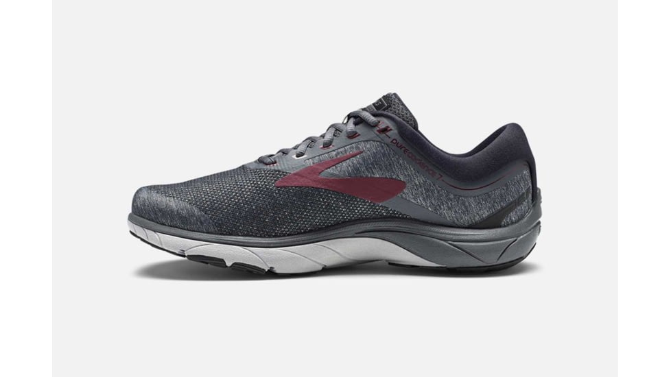 Brooks PureCadence 7 Mens Road Running Shoes, Ebony/Dark Red/Black, 8.5 US, Medium, 1102741D012.085