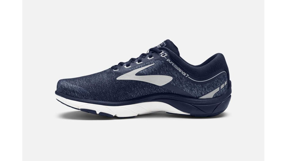 Brooks PureCadence 7 Mens Road Running Shoes, Peacoat/Silver/White, 12.5 US, Medium, 1102741D483.125