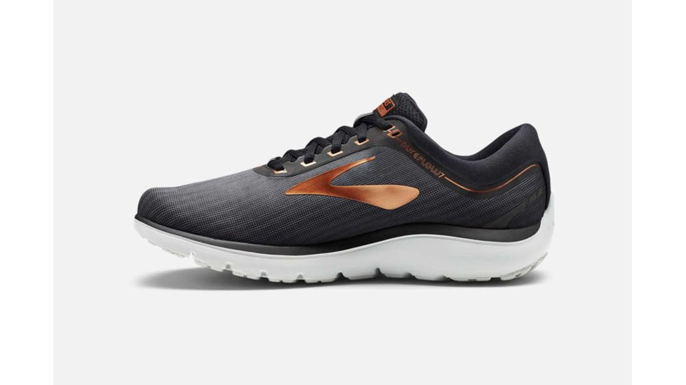 Brooks PureFlow 7 Mens Road Running Shoes, Grey/Black/Copper, 7 US, Medium, 1102751D045.070