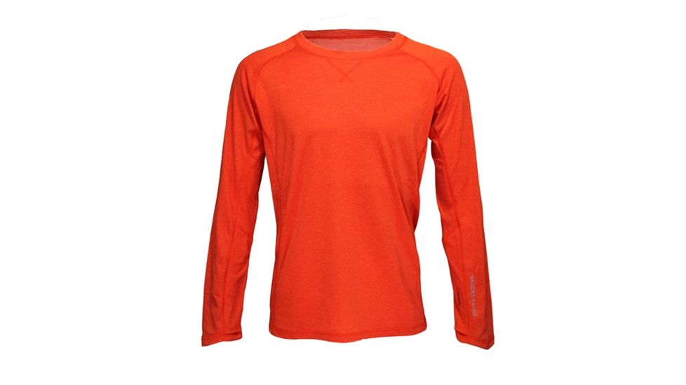 Wool Long Sleeve Shirt - Mens-Fiery Orange-Large