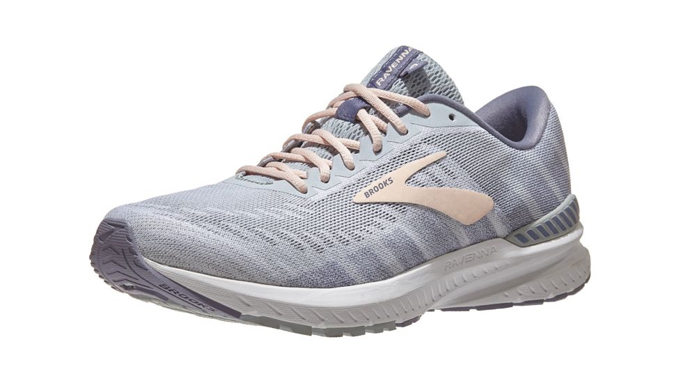 Brooks Ravenna 10 - Womens, White/Grey/Pale Peach, Medium, 8.0, 1202861B110.080
