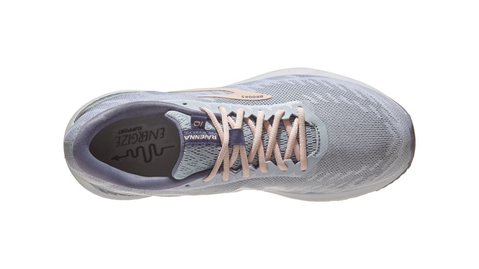 Brooks Ravenna 10 - Womens, White/Grey/Pale Peach, Medium, 8.0, 1202861B110.080