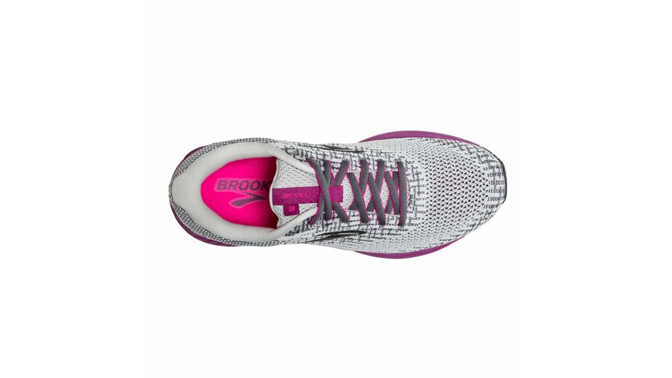 Brooks Revel 3 - Womens, Grey/Primer/Hollyhock, Medium, 6.5, 1203021B034.065