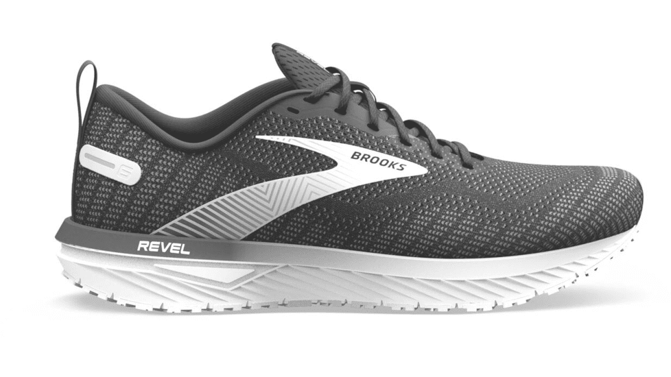 Brooks Revel 6 Running Shoes - Womens, Medium, Black/Blackened Pearl/White, 9.0, 1203861B012.090