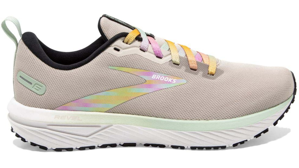 Brooks Revel 6 Running Shoes - Womens, Medium, White/Silver Lining/Black, 9.0, 1203861B185.090