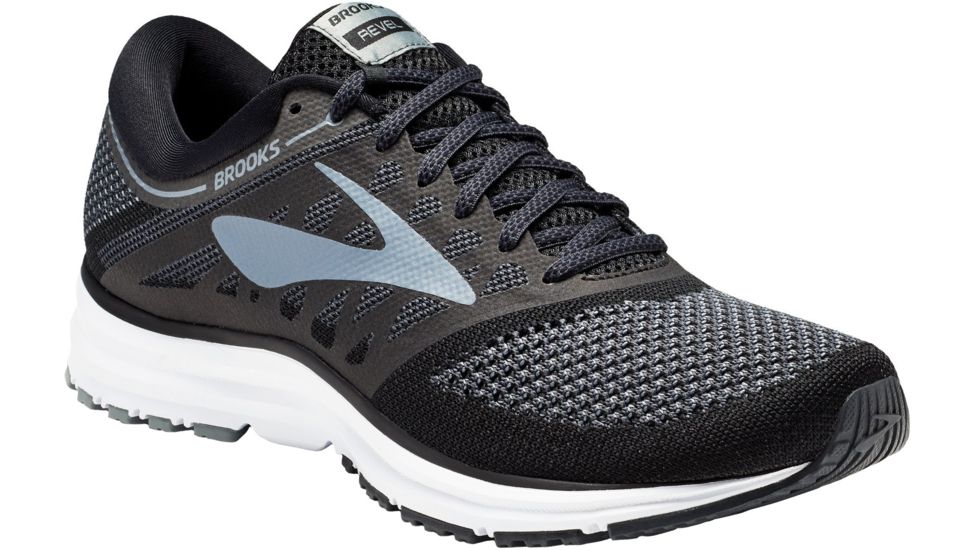 Brooks Revel Road Running Shoe - Men's-Black/Anthracite/Primer Grey-Medium-8