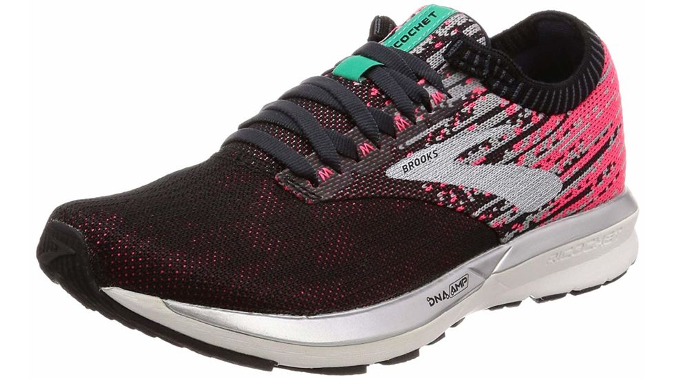 Brooks Ricochet Road Running Shoes - Womens, Pink/Black/Aqua, Medium, 7.5, 1202821B678.075