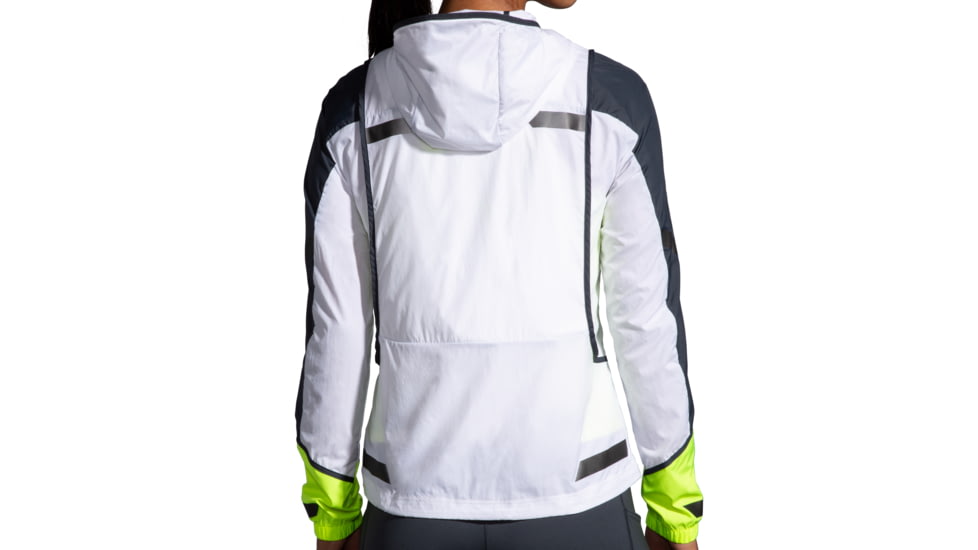 Brooks Run Visible Convertible Jacket - Womens, White/Asphalt/Nightlife, S, 221560134.025
