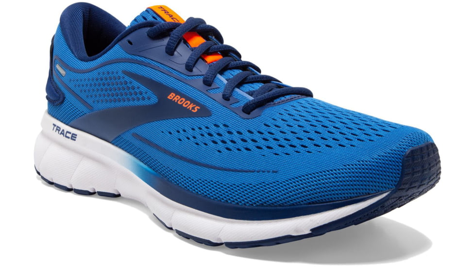 Brooks Trace 2 Running Shoes - Mens, Palace Blue/Blue Depths/Orange, 9.5, 1103881D477.095