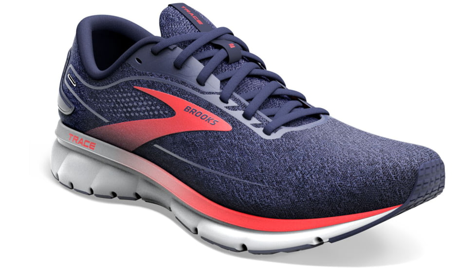 Brooks Trace 2 Running Shoes - Mens, Peacoat/Grey/Red, 14.0, 1103881D420.140