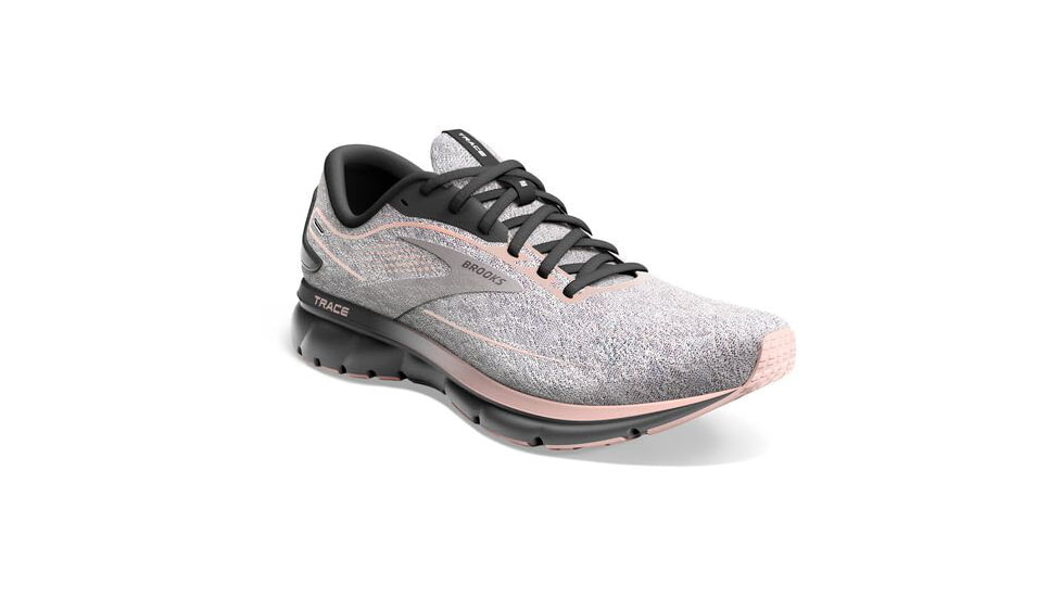 Brooks Trace 2 Running Shoes - Womens, Medium, Grey/Blackened Pearl/Peach, 12.0, 1203751B002.120