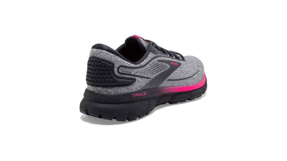 Brooks Trace 2 Running Shoes - Womens, Medium, Oyster/Ebony/Pink, 5.0, 1203751B038.050