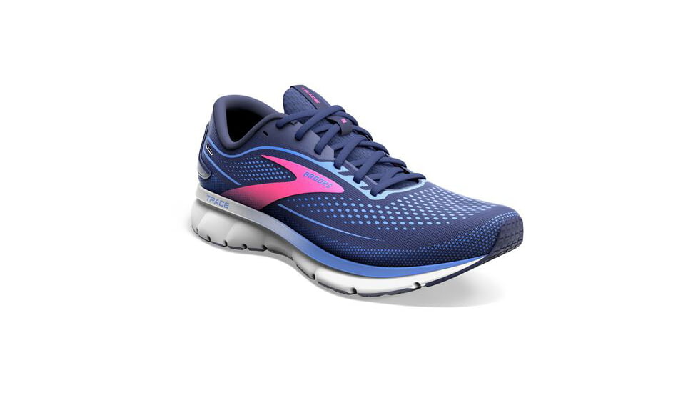 Brooks Trace 2 Running Shoes - Womens, Medium, Peacoat/Blue/Pink, 5.0, 1203751B460.050