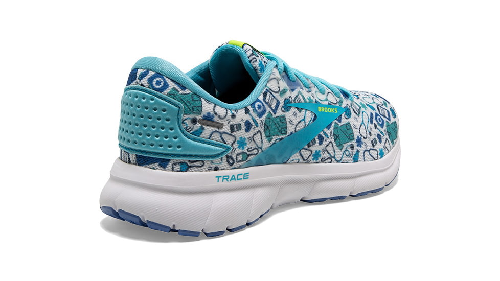 Brooks Trace 2 Running Shoes - Womens, Medium, White/Nightlife/Bluefish, 6.0, 1203751B135.060