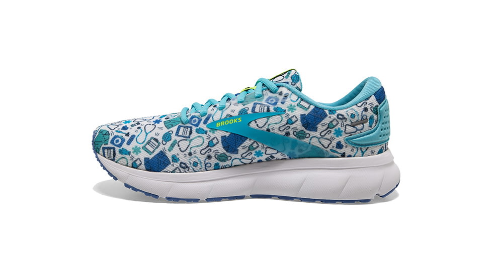 Brooks Trace 2 Running Shoes - Womens, Medium, White/Nightlife/Bluefish, 6.0, 1203751B135.060