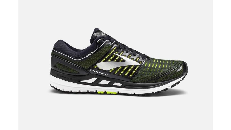 Brooks Transcend 5 Mens Road Running Shoes, Black/Nightlife/Silver, 12.5 US, Medium, 1102761D069.125