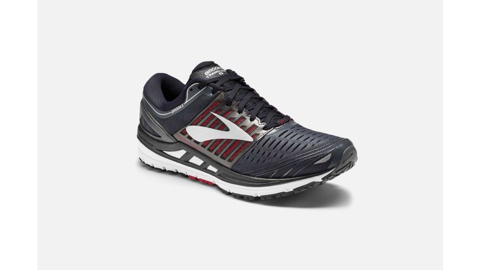 Brooks Transcend 5 Mens Road Running Shoes, Ebony/Black/Red, 11 US, Medium, 1102761D080.110