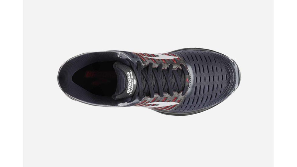 Brooks Transcend 5 Mens Road Running Shoes, Ebony/Black/Red, 11 US, Medium, 1102761D080.110