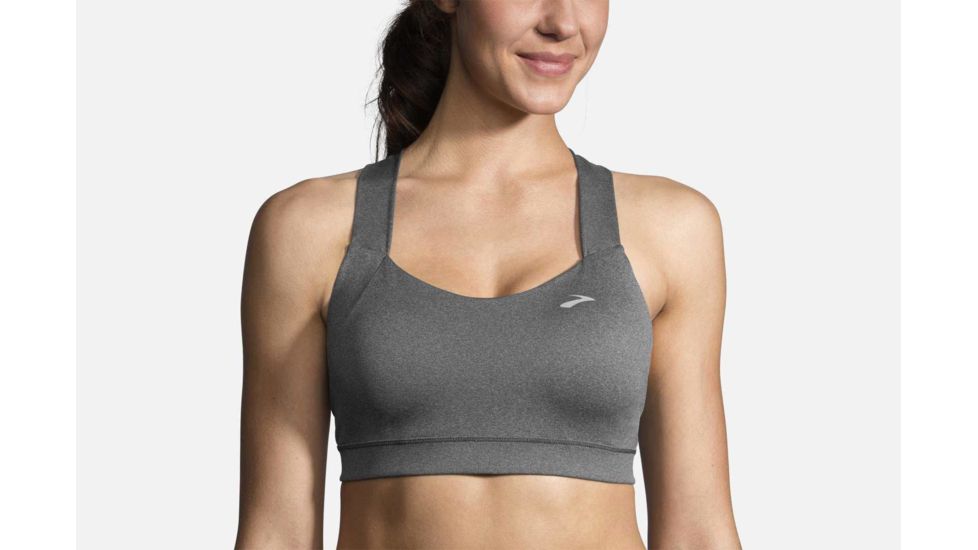 Brooks Moving Comfort UpLift Crossback Bra - Women's, Heather Asphalt, XS, 300616020.02