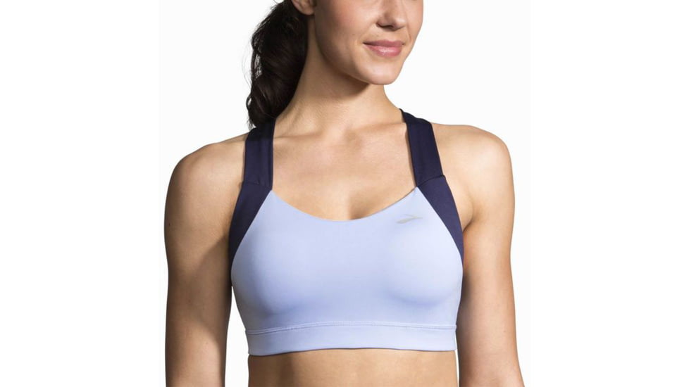 Brooks UpLift Crossback Sports Bra, Seaglass/Navy, Large, 300616440.035