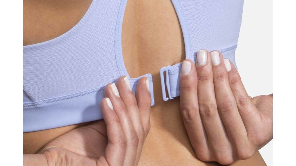 Brooks UpLift Crossback Sports Bra, Seaglass/Navy, Large, 300616440.035