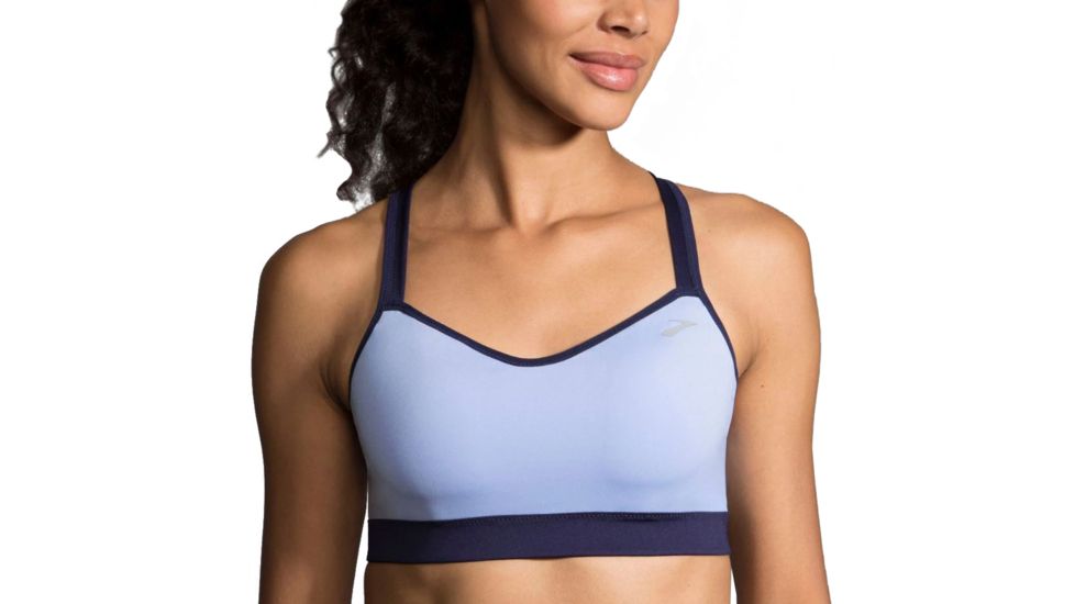 Brooks UpLift Crossback Sports Bra, Seaglass/Navy, Small, 300616440.025