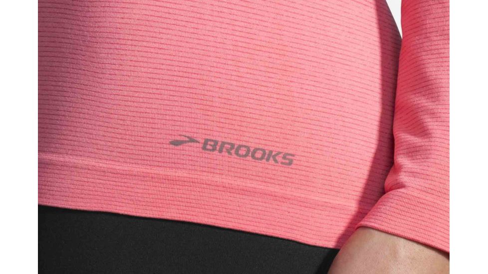 Brooks Women's Streaker Long Sleeve Running Shirt, Dahlia/Salmon, Large, 221142679.035