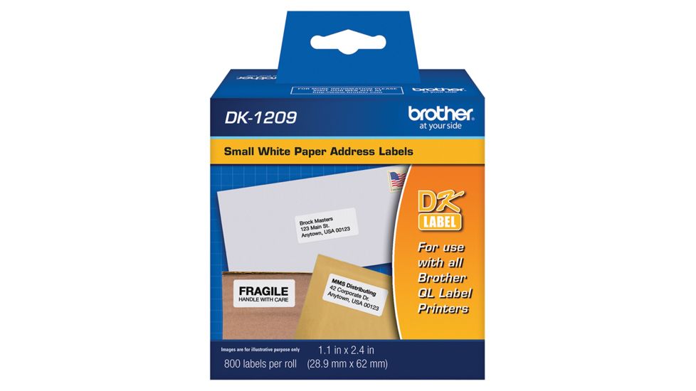 Brother DK1209 Labels Small White 1.1 X 2.4 Roll Of 800