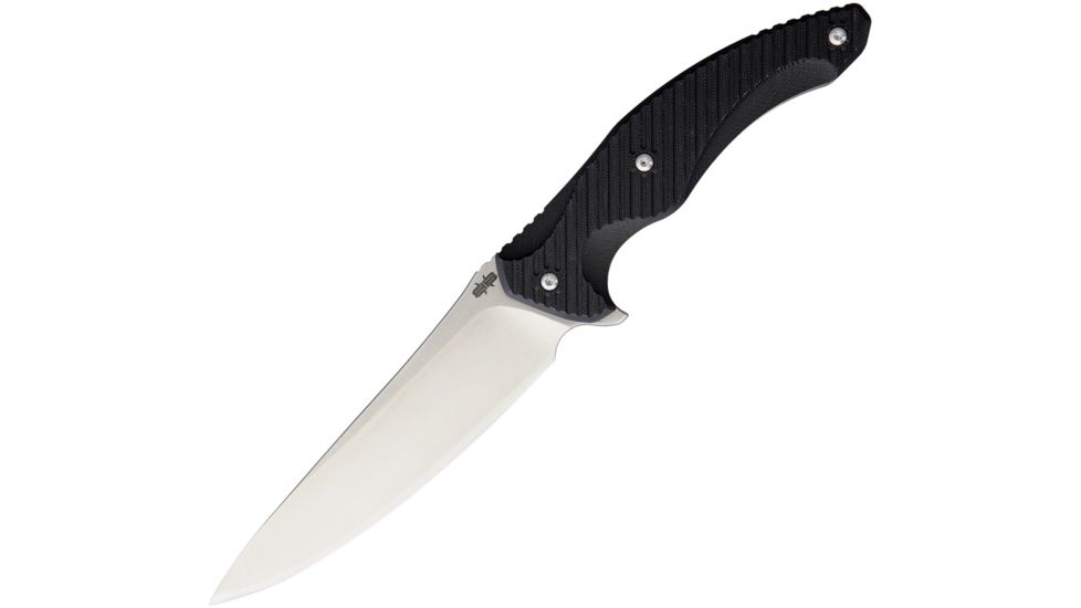 Brous Blades T5 Fixed Blade Satin Black Fixed Blade Knife, 5.25in, D2 Tool Steel, Standard Edge, Satin, Black, G10 Handle BRB153