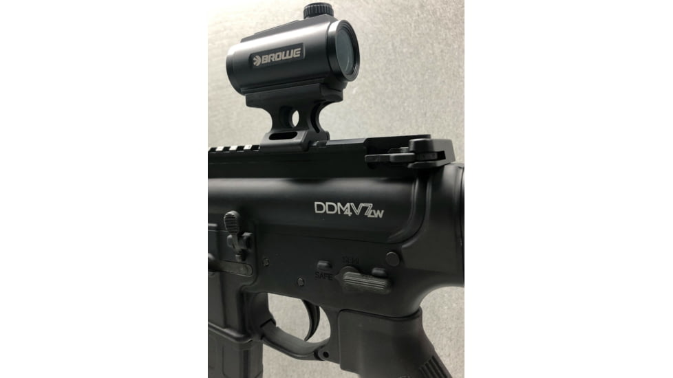 BROWE 1x20 2 MOA Red Reflex Optic with 1/3 Co-Witness Mount, Black, One Size, BRO-2MOA-1/3