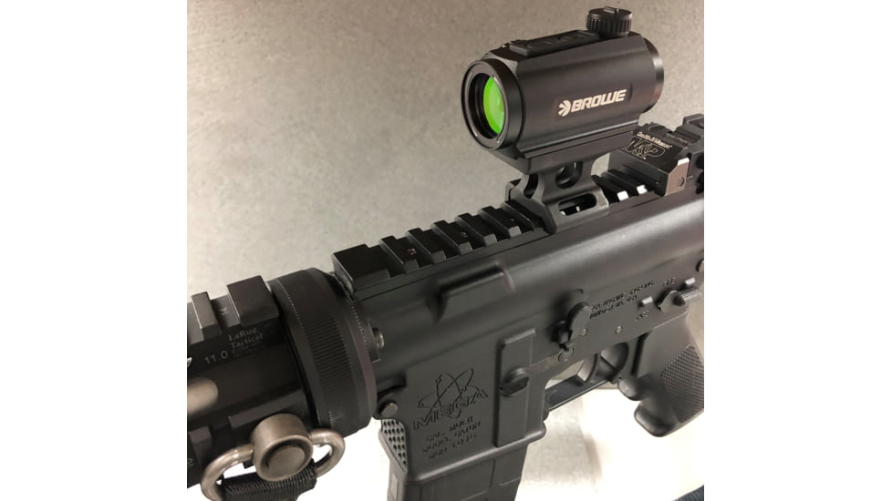 BROWE 1x20 2 MOA Red Reflex Optic with 1/3 Co-Witness Mount, Black, One Size, BRO-2MOA-1/3