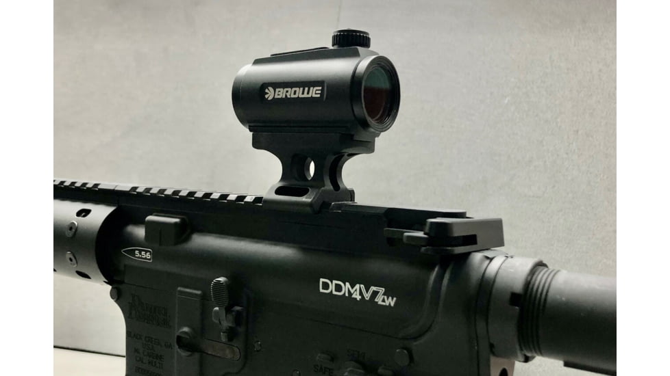 BROWE 1x20 2 MOA Red Reflex Optic with 1/3 Co-Witness Mount, Black, One Size, BRO-2MOA-1/3