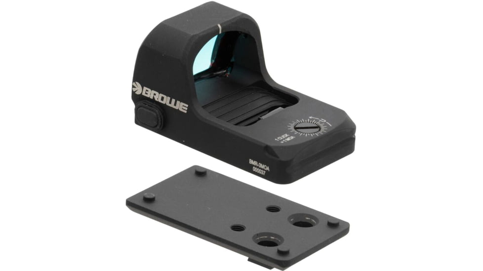 BROWE 1x23mm 3 MOA Red Dot Micro Reflex w/DOCTER Footprint, GLOCK Dovetail Adapter, Black, One Size, BMR-3MOA-GL