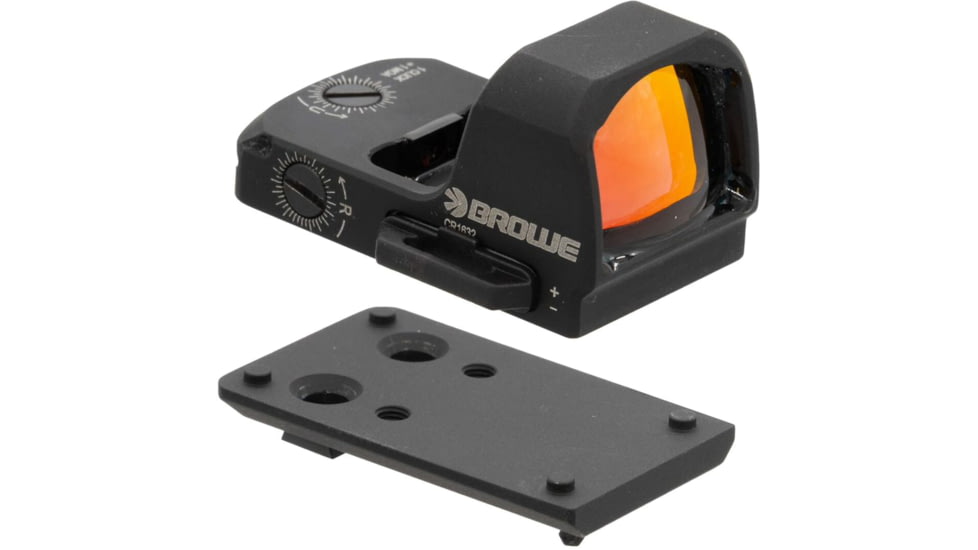 BROWE 1x23mm 3 MOA Red Dot Micro Reflex w/DOCTER Footprint, GLOCK Dovetail Adapter, Black, One Size, BMR-3MOA-GL