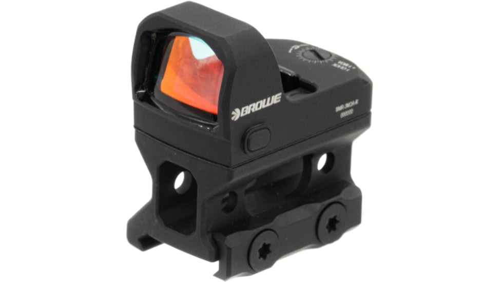 BROWE 1x23mm 3 MOA Red Dot Micro Reflex w/RMR Footprint &amp; Bottom Loading Battery, 1/3 Co-Witness Mount, Black, One Size, BMR-3MOA-R-1/3CW