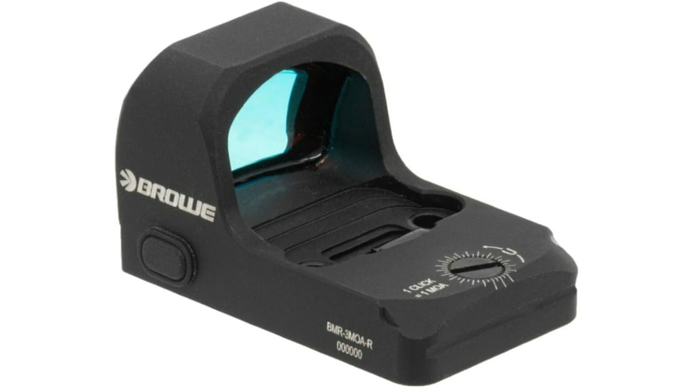 BROWE 1x23mm 3 MOA Red Dot Micro Reflex w/RMR Footprint &amp; Bottom Loading Battery, No Mount, Black, One Size, BMR-3MOA-R