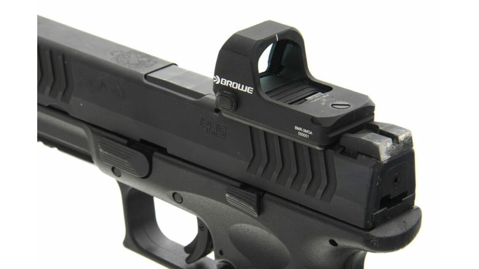 BROWE 1x23mm 3 MOA Red Dot Micro Reflex w/RMR Footprint &amp; Bottom Loading Battery, Ultra Low Picatinny Mount, Black, One Size, BMR-3MOA-R-LP