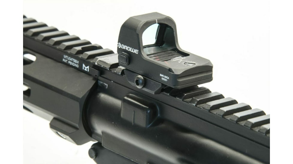 BROWE 1x23mm 3 MOA Red Dot Micro Reflex w/RMR Footprint &amp; Bottom Loading Battery, Ultra Low Picatinny Mount, Black, One Size, BMR-3MOA-R-LP