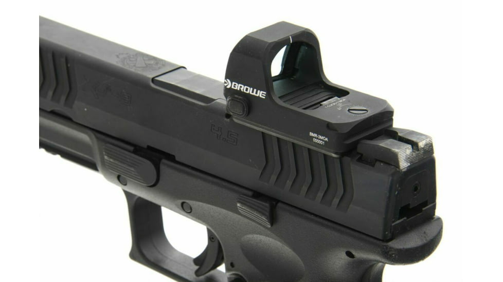 BROWE 1x23mm 3 MOA Red Dot Micro Reflex w/RMR Footprint, Side Loading Battery, No Base, Black, One Size, BMR-3MOA-RS