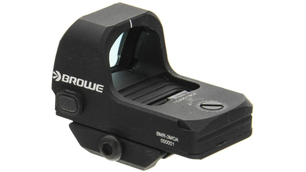 BROWE 1x23mm 3 MOA Red Dot Micro Reflex w/RMR Footprint, Side Loading Battery w/Ultra Low Picatinny Mount, Black, One Size, BMR-3MOA-RS-LP