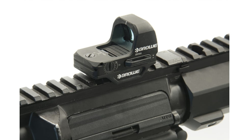 BROWE 1x23mm 3 MOA Red Dot Micro Reflex w/RMR Footprint, Side Loading Battery w/Ultra Low Picatinny Mount, Black, One Size, BMR-3MOA-RS-LP