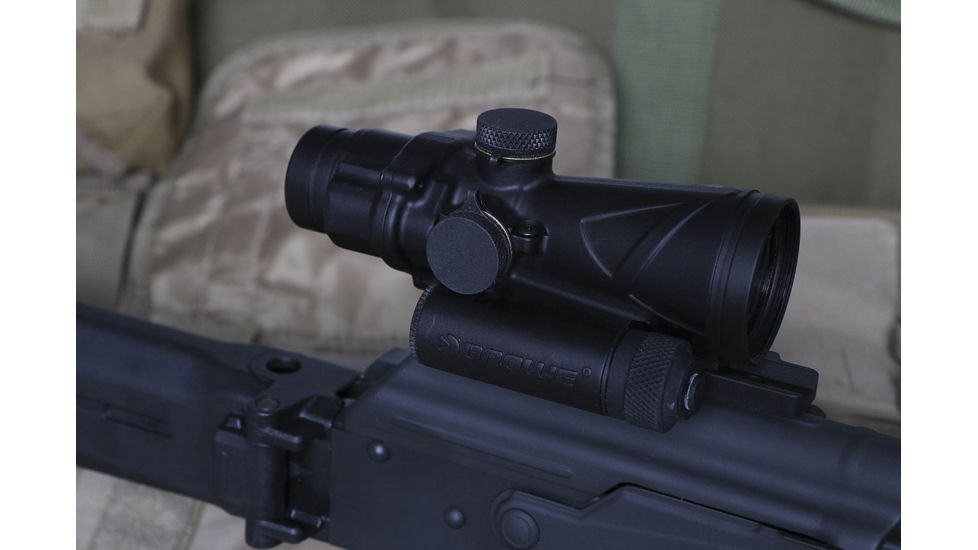 BROWE 4x32 Combat Optic Rifle Scope, 5.56mm Chevron RS, Red, Black, BCO-001-RS