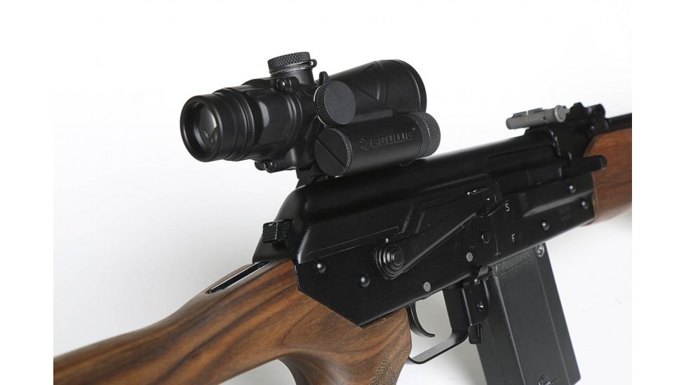 BROWE 4x32 Combat Optic Rifle Scope, 7.62x39mm Chevron RS, Green, Black, BCO-005G-RS