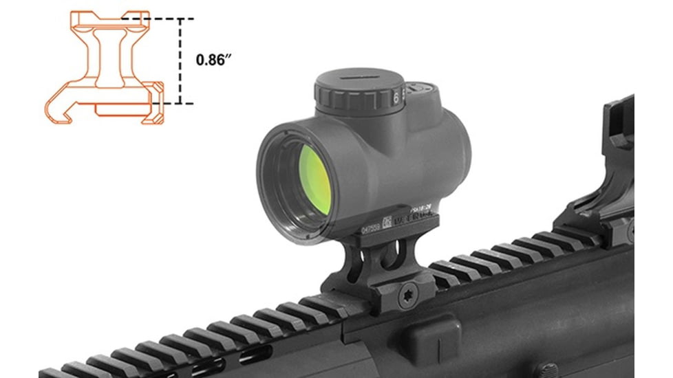 BROWE MRO 1/3 Co-Witness Mount, Black, One Size, MNT-MRO-1/3CW