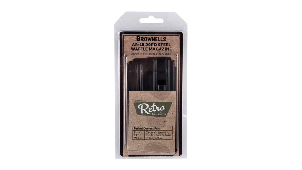 Brownells Steel Waffle Magazine, AR-15, .223 Rem, 20 Round, Black, 78000365-20RD