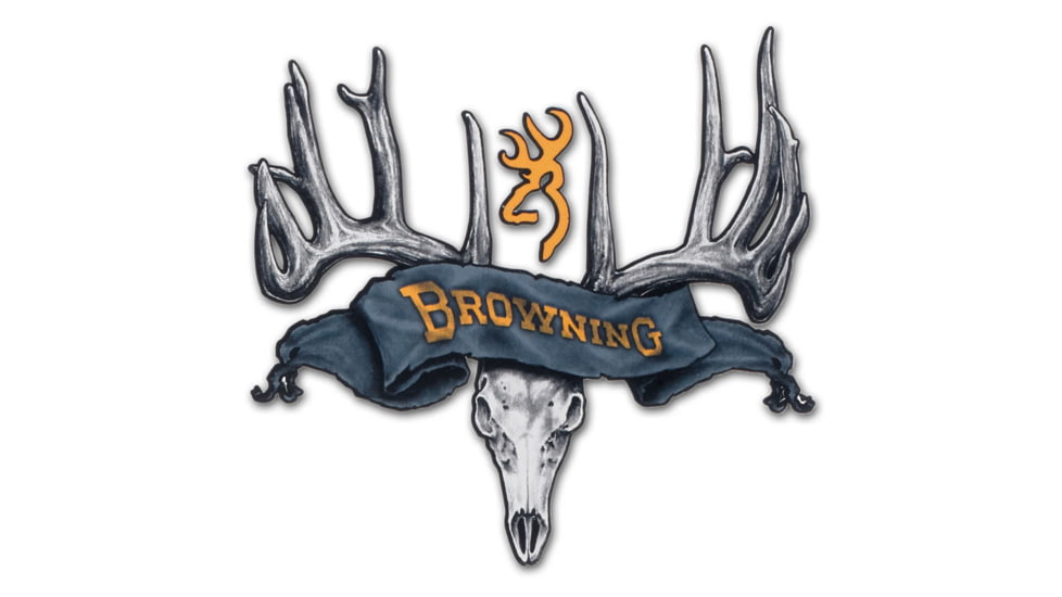 Browning Decal, Smu 15 inch Skull Black/Gold